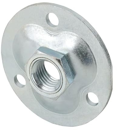 Metalideal Platine Ronde a Visser M20 Portail D100mm | Platine ronde a visser D100mm en acier zingue avec ecrou taraude M20