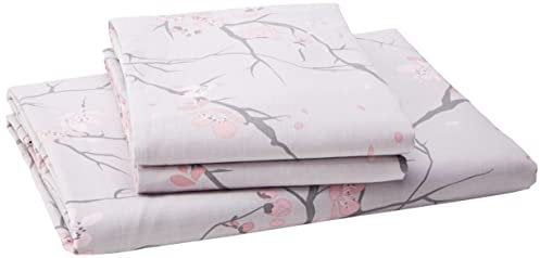Dreamscene Spring Blossom Duvet Cover with Pillowcase Reversible Flowers Bedding Set, Blush Pink - Superking