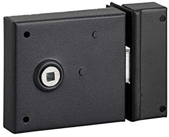 THIRARD - Serrure horizontale en applique à fouillot pour porte int., pêne 1/2tour seul, axe 60mm, carré 6mm, 85x76mm, noir