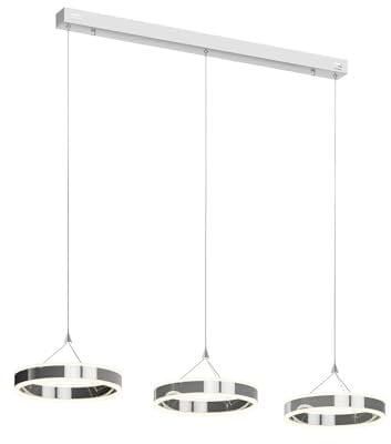 Lucande LED Lyani dimmbar (Modern) in Chrom aus Metall (3 flammig,) Wohnzimmerleuchte