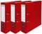 Exacompta 918403SE 3er Pack Kunststoff-Ordner. Made in Germany. Kunststoffbezug außen und Papierbezug innen 8 cm breit DIN A4 MAXI rot Ringordner Aktenordner Briefordner Büroordner Plastikordner