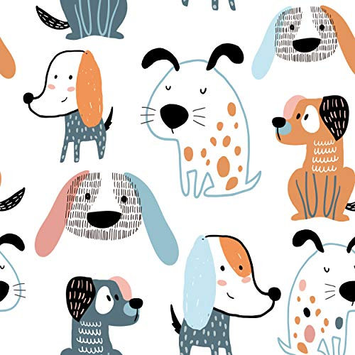 decomonkey Fototapete selbstklebend Kinder Kinderzimmer Tapetenrolle 10 m Tapete Vliestapete Deko Panel Modern Design Wanddeko Wandtapete | Tiere Hund