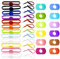 XHBTS 36 Pieces Wine Glass Charms Markers Colorful Silicone Glass Markers, Glass Cup Wine Glass Bottle Strip Tag Marker for Drink Glass Bottle, Champagne Flutes, Cocktail Glass, Party Supplies