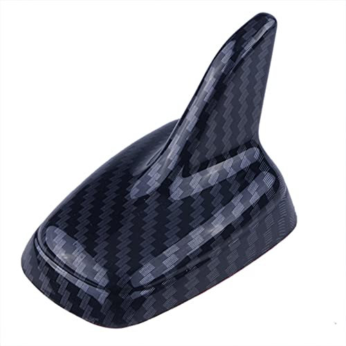 Haifischflosse Auto Antennen Abdeckung,Asudaro Autoantenne Haifisch Fin Dekoration Kohlefasermuster Wasserdicht Auto Haifischflosse Spoiler Staubschutz Schwarz Universal Shark Fin Kfz-Dachantennen,A