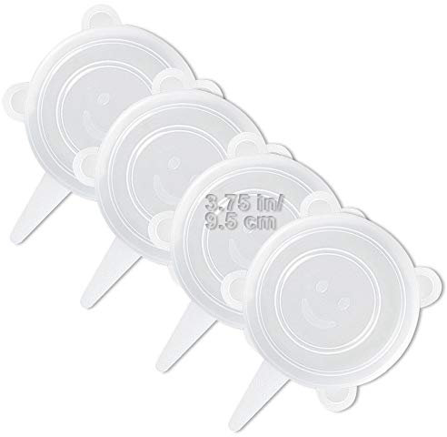 LELE LIFE Lot de 4 couvercles extensibles en silicone de même taille, plus épais, couvercles extensibles pour conservation d'aliments, 9,5cm