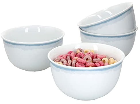 Ritzenhoff & Breker Nordic Maren Müslischale 4-er Set Weiß I Suppen-Schüssel 14cm I Salat-Schale 450ml I hochwertiges Schalen-Set I Marken-Porzellan mikrowellengeeignet & spülmaschinengeeignet