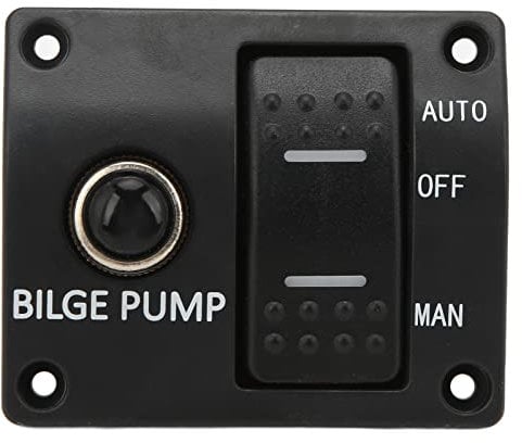Keenso Yacht Bilge Pump Switch Panel, Boat 3 Way 12V/24V Bilge Pump Rocker Switch Panel Built In 15A Circuit Breaker Universal for Boat Yacht Boat/Yacht Spare Parts Boat/Yacht Spare Parts