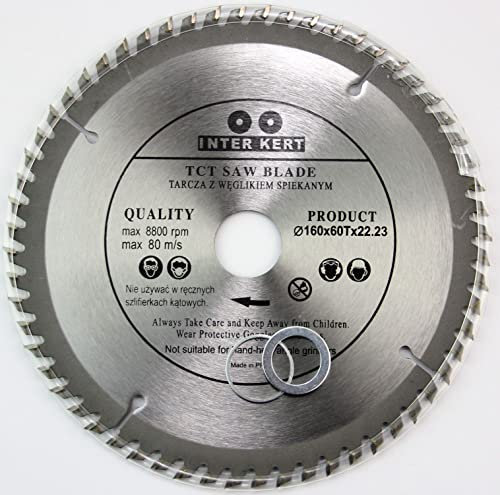 Lama per sega circolare di alta qualità, 160 mm, per legno, 160 x 22,23/20/16 mm, 60 denti