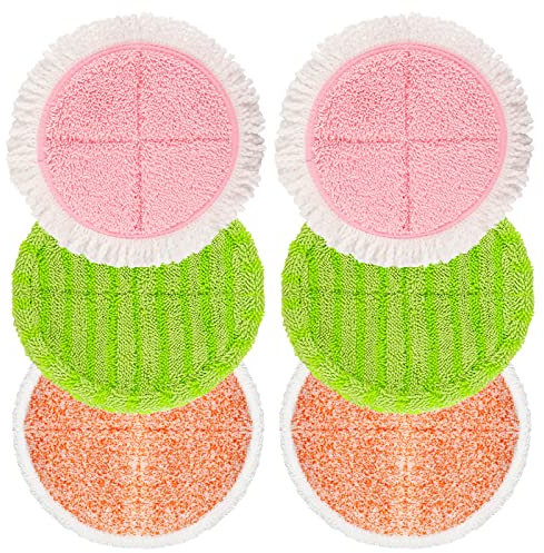 Sgizoku 6 Stück Ersatzpads für OGORI Elektrischer Mopp,18.5cm Wischpad für OGORI Bodenwischer Wachsmop Pads,Reinigungspads, Scrubby-Pads,Wachs-Mopp-Pads