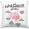 Trendation Informatiker Gehirn Kissen mit Füllung 40x40 Geschenk Lustiger Spruch Softwareentwickler Nerd Geschenkidee Programmierer Coder IT Techniker (Blau)