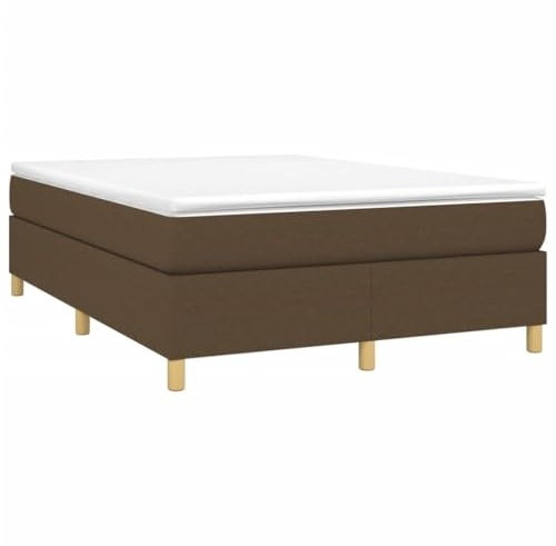 vidaXL Bettgestell, Polsterbett Bett für Schlafzimmer, Bettrahmen mit Lattenrost, Schlafzimmerbett Doppelbett, Dunkelbraun 140x200cm Stoff