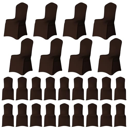 WedDecor Chocolate Brown Protective Chair Cover Stretchable Spandex Front Flat Slipcovers for Weddings Decoration, Hotel, Conferences, Events, Restaurant, Birthday & Christmas Parties, 150pcs