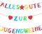 XINCHEN Alles Gute zur Jugendweihe Banner，Bunt Jugendweihe Deko Banner, Alles Gute zur Jugendweihe Girlande,Party Dekoration Hängedeko Junge Mädchen Foto Hintergrund.
