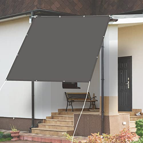 Tenda Parasole Rettangolare 6 x 10 m Tenda a Vela Impermeabile, Vela Ombreggiante Rettangolare Metri Protezione Raggi UV Adatto per giardini, piscine, spiagge, Grigio Scuro