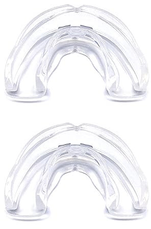 LuLiyLdJ 2er-Pack Zahnschienen, transparente Bissbox, Sport-Mundschutz-Mundschutz-Box, Kampfsport-Schienen, Fußball, Hockey, Taekwondo, Baseball, Handball, Rugby, Zähneknirschen