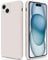 GiiYoon Case Compatible with iPhone 15, Silky-Soft Touch Full-Body Protective Phone Silicone Case, Shockproof Cover with Microfiber Lining, off white