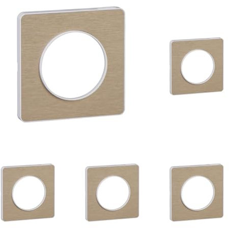 Schneider Electric S520802L Odace Touch, plaque Bronze brossé avec liseré Blanc 1 poste (Lot de 5)