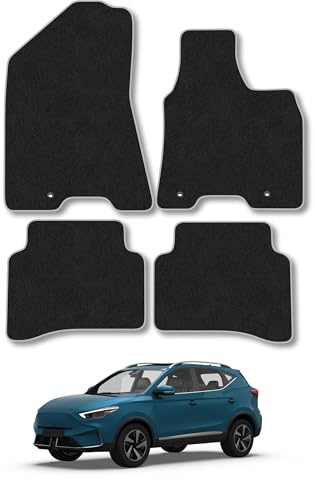 MG ZS (2021+) [Electric] Carpet Car Mats | Grey Edge Trim Tailored Fit Floor Mats Full Coverage Protection Accessories Easy Clean Anti Slip Made in the UK