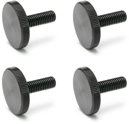 Ganter Normelemente | Flache Rändelschrauben | Rändelschrauben (niedrige Form) | DIN 653-M8-30 |4 Stück | Stahl brüniert | Gewinde: M8x30