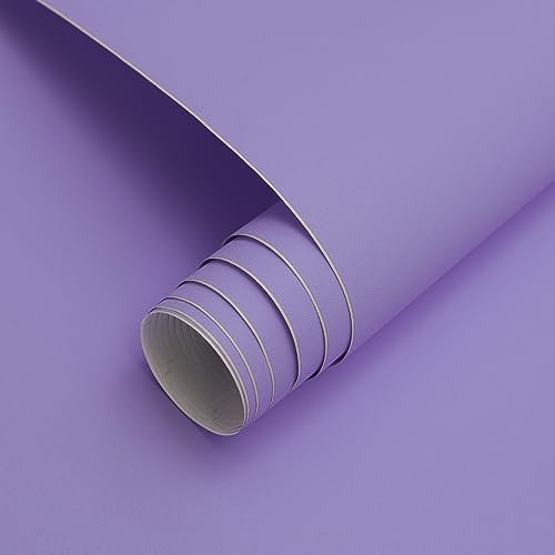Timeet Selbstklebende Tapete Lila Klebefolie Lila Matt Möbelfolie Selbstklebend Folie 40x300cm Möbelaufkleber Klebefolie Möbel Wasserdicht Folie für Möbel Schrank Wohnzimmer Schlafzimmer Küche DIY
