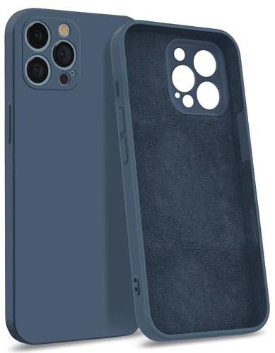 MyGadget Hülle für iPhone 13 Pro Max - [ 4-Layer-Struktur Schutzhülle ] - Gummierte Handyhülle mit Soft Inlay & Hardcase Cover außen - Dunkel Blau