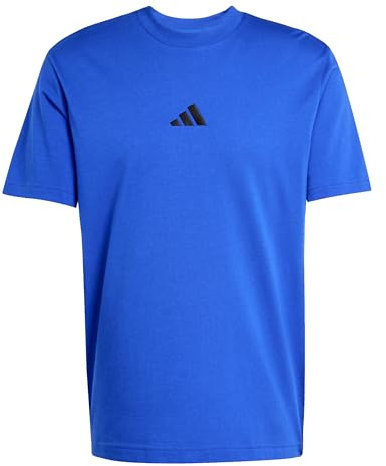 adidas Men's Essentials SMALL Logo Single Jersey Tee, Team royal Blue/Black, L