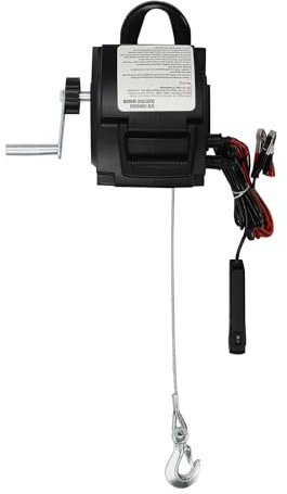 Elektrische Seilwinde Motorwinde Bootswinde 907KG Electric Winch Winde Seilzug Tragbar mit Verkabelt Fernbedienung und Haken für Autos Anhänger Lastwagen Schiffe12V 300W
