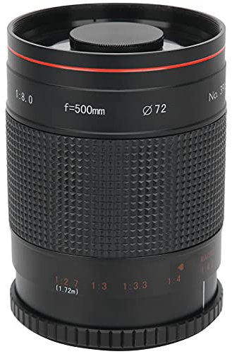 Lente a Specchio Teleobiettivo da 500 Mm F7,5, Fotografia Naturalistica Riprese a Lunga Distanza Design Pieghevole, Rivestimento MC Multistrato, più Spazio di Esposizione,