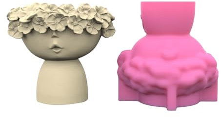 Molde Silicona Yeso Para Niña Pequeña Macetas Hormigón Suculentas Molde Cemento Y Yeso Moldes Para Portavelas