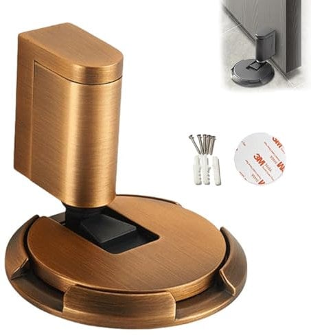 Lipwort Door Stop, Magnetic & Mechanical, Yellow Bronze, 10-20mm, Modern Style, Floor Mount, 1 Set, 1 Item, 1 Piece