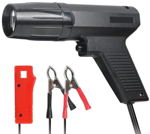 Lampe Stroboscopique Automobile Lampe Stroboscopique avec Pince à Induction Et Deux Pinces Crocodiles Pistolet D'Allumage Pistolet De Synchronisation pour Voiture Auto Moto (A)
