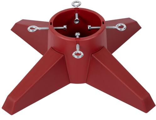 Taylor & Brown Christmas Tree Stand With Reservoir | Real Xmas Tree Stand | Christmas Tree Base With Removable Legs | Xmas Tree Holder For Home & Office | Maximum Tree Size 8ft (Red)