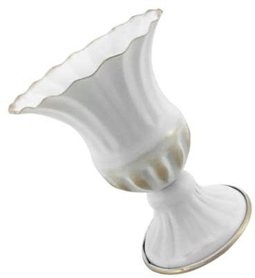 MOBUTOFU Vintage Eisen Blumenvase Weiß als Gefäß für Blumenarrangements und Dekorative Tischvase im Retro Stil für Hochzeit und Partydekoration