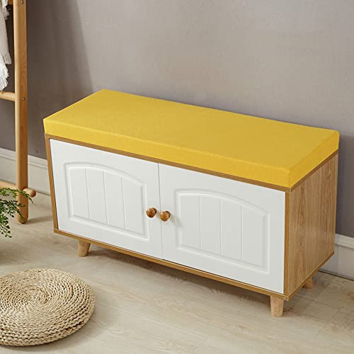 Kissen für Gartenbank, weich, dick, Sitzmatte für Terrasse, Schaukel, Möbel, Sofa, Couch, Fenster, 3-Sitzer, 80 x 45 x 5 cm, Gelb