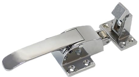 Mango de metal para congelador, pestillo ajustable con resorte para puerta de congelador, congeladores, refrigeradores, pestillo de tirador de liberación de pestillo (B)