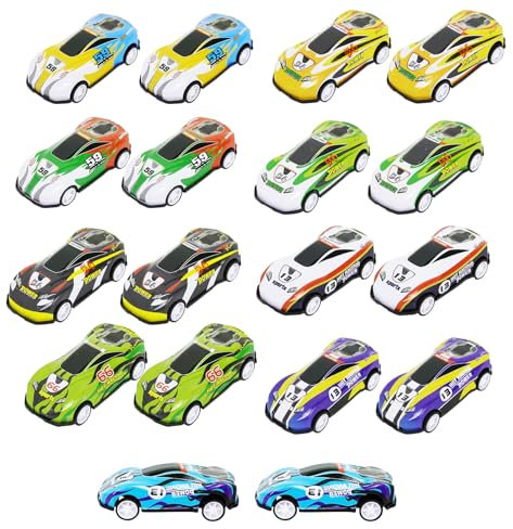 DBTW 20 Stück Mini Auto Set, Spiele Stunt Spielzeugauto, Rennauto Metall, Mini Push and Go Auto Spielzeug, Aufziehautos mit Rückzug, Pull Back Autos für Mädchen Jungen Geschenk, Zufällige Farbe