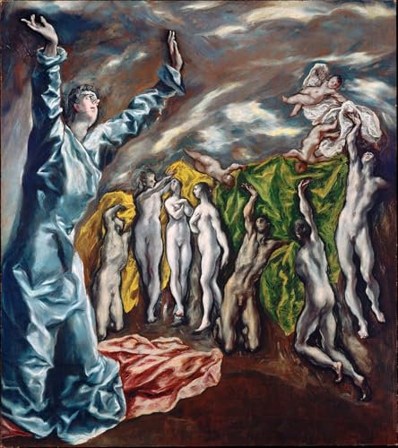 PSVDCTOO Vintage Malerei Poster Poster Wandbild Die Vision Des Heiligen Johannes Von El Greco Drucke auf Leinwand für Home Dekoration 60x90cm