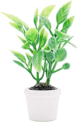 Künstliche Miniatur-Pflanzen für Puppenhaus – Maßstab 1:12, hängende Topfbegrünung für Feengärten, Terrarien und Diorama-Displays