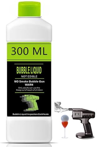 BLUEZY Miscela per Cocktail commestibile, Liquido per Bolle da Cocktail per Pistola per Bolle, Accessori per Bubble Maker per Cocktail e Bevande A