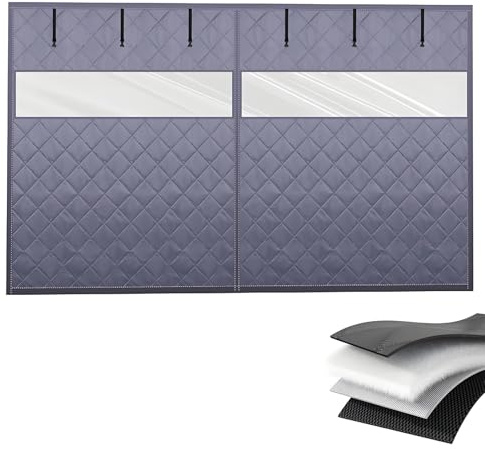 Kit D'isolation pour Porte de Garage - Rideau de Porte Magnétique À Isolation Thermique - Résistant Au Froid et À L'Eau, Coupe-Vent, Couverture D'd'Écran pour Garage en Hiver(Grays,365x210cm)