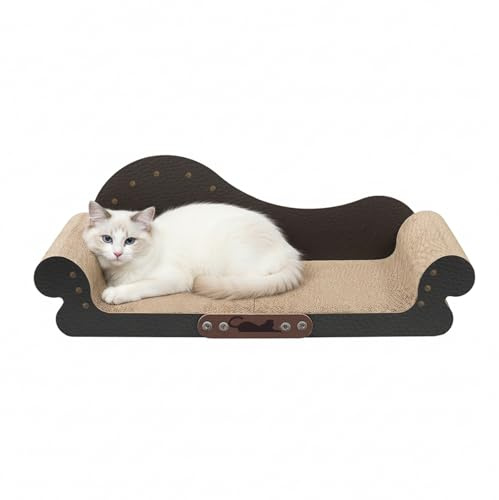 Vexaflow Kratzbrett Katzen XXL, Langlebig und Doppelseitig Nutzbar, mit Sofa Design Kratzmatte, mit Kratzpappe, Wellpapier und Premium Kratztextur für Natürliche Krallenpflege