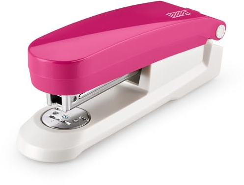 Novus E 20 Heftgerät | 20 Blatt Heftleistung |inkl. 200 Heftklammern und Klammerentferner | Funktionsteile aus Metall | pink