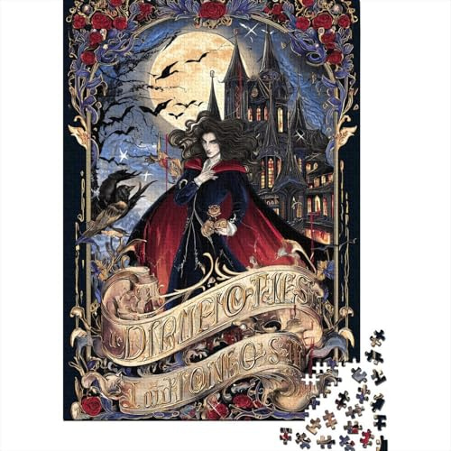 Jigsaw Puzzle for Adults 1000 Pieces Vampire Chronicles Dark Romance Adult Jigsaw Puzzle Relaxing Games Wall Decoration for Is Ideal As A Gift 70x50cm/1000pcs