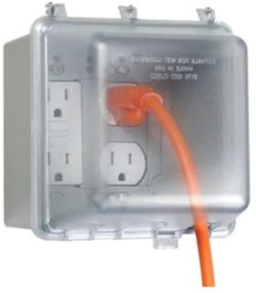 TayMac MM7440C 4.75-in. Deep Outdoor Box, UFAST 55-in-1, Rated NEMA 3R 2-Gang Weatherproof in-Use Electrical Outlet Cover for Home Improvement, Clear
