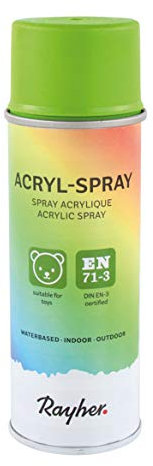 RAYHER HOBBY 34145412 Acryl-Spray, Acryllack, seidenmatt, Sprühlack für innen und außen, hohe Deckkraft, umweltbewusst spraylackieren, 200 ml (1er Pack), maigrün