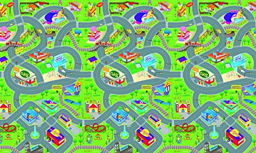 Eddy Toys Spielmatte Eva 120x100x0,3cm Motiv Großstadt Verkehr Spielteppich, 8711252416441