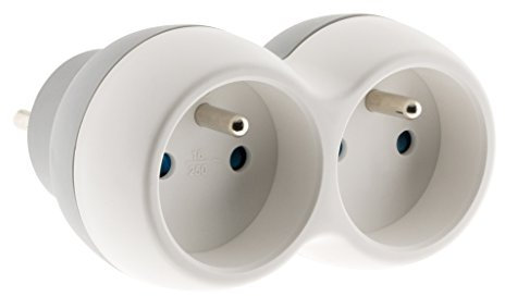 Zenitech - Multiprise Encastrée Boléa 2x16A - Design Bicolore Gris et Blanc - Sécurité et Durabilité pour Appareils Énergivores - Installation Facile - Blanc - 20cm