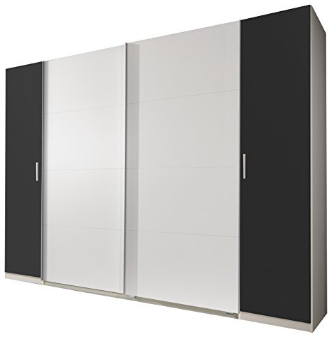 Wimex Kleiderschrank/ Schwebetürenschrank Lotto, (B/H/T) 225 x 210 x 65 cm, Weiß/ Absetzung Anthrazit