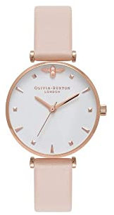 Olivia Burton Analog Quarzuhr für Damen mit Rötliches Lederarmband - OB16AM95