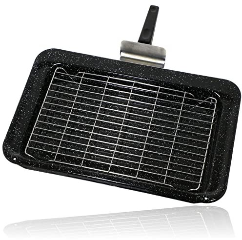 SPARES2GO Bandeja de Parrilla Completa y asa para Horno Rangemaster (445 x 276 mm) - Lista de Ajuste C